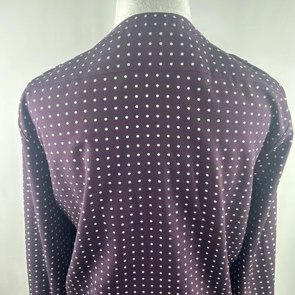 Calvin Klein retro chic polka dot plum blouse – Women's Medium - Picture 6 of 10